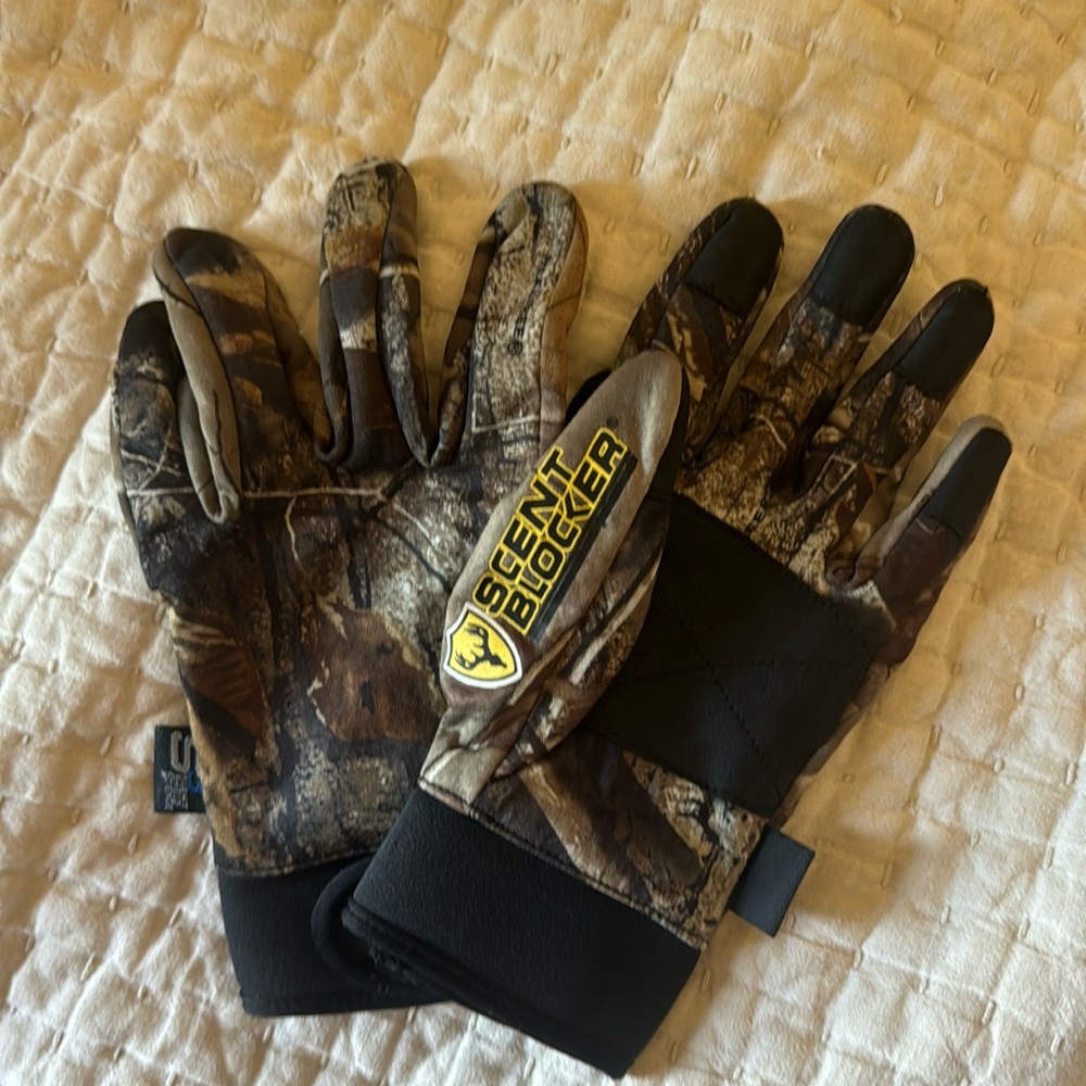Scent blocker camo gloves - size M/L